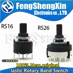 1PCS RS16 RS26 Plastic Rotary Band Switch 2 Pole 3 4 Position 1 Pole 5 6 8 Position Handle Length Axis Band Switch RS16