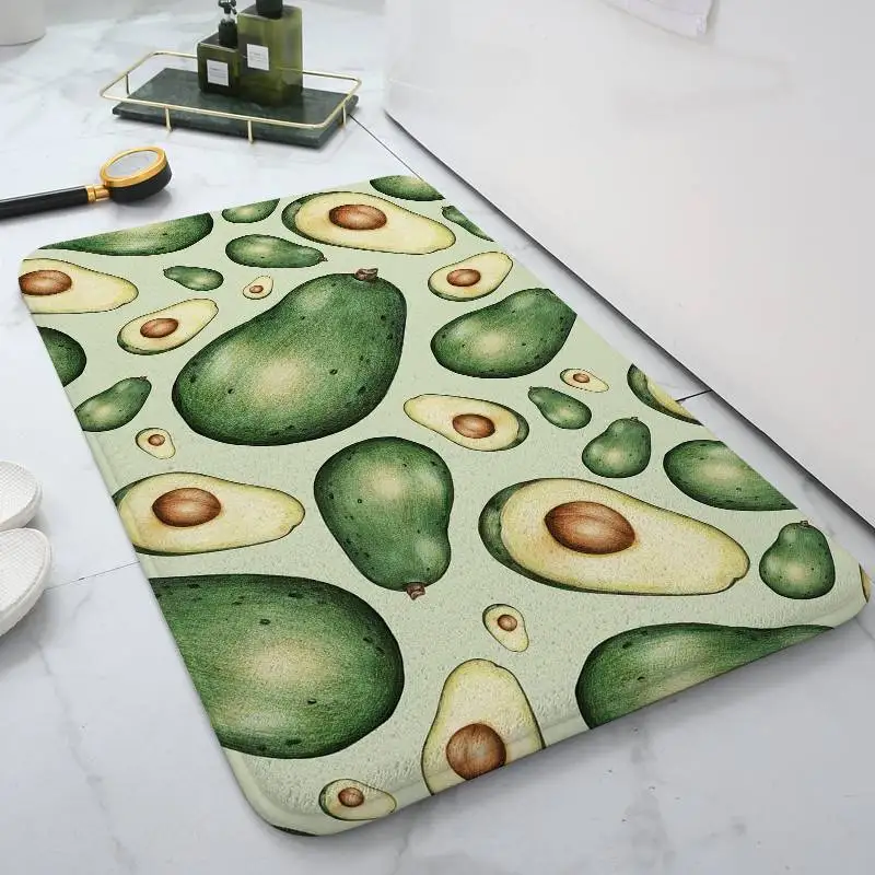Alfombra absorbente de aguacate para baño, puerta Simple, resistente a la suciedad, para el hogar, cocina, alfombrilla para pies, alfombrilla de entrada