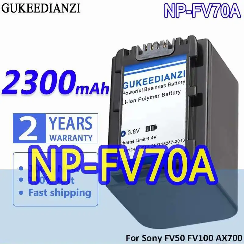 

For Sony FV50 FV50A FV100 AX700 AX45 60 AX100E AXP55 EAX40 Camera 2300Mah NP-FV70A High Performance Battery Long-Lasting