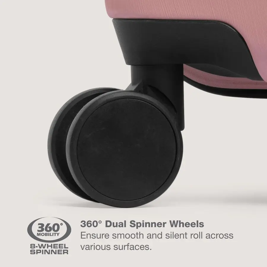 Bagagem Hardside Spinner com alça de alumínio, rosa, Carryon 22 polegadas