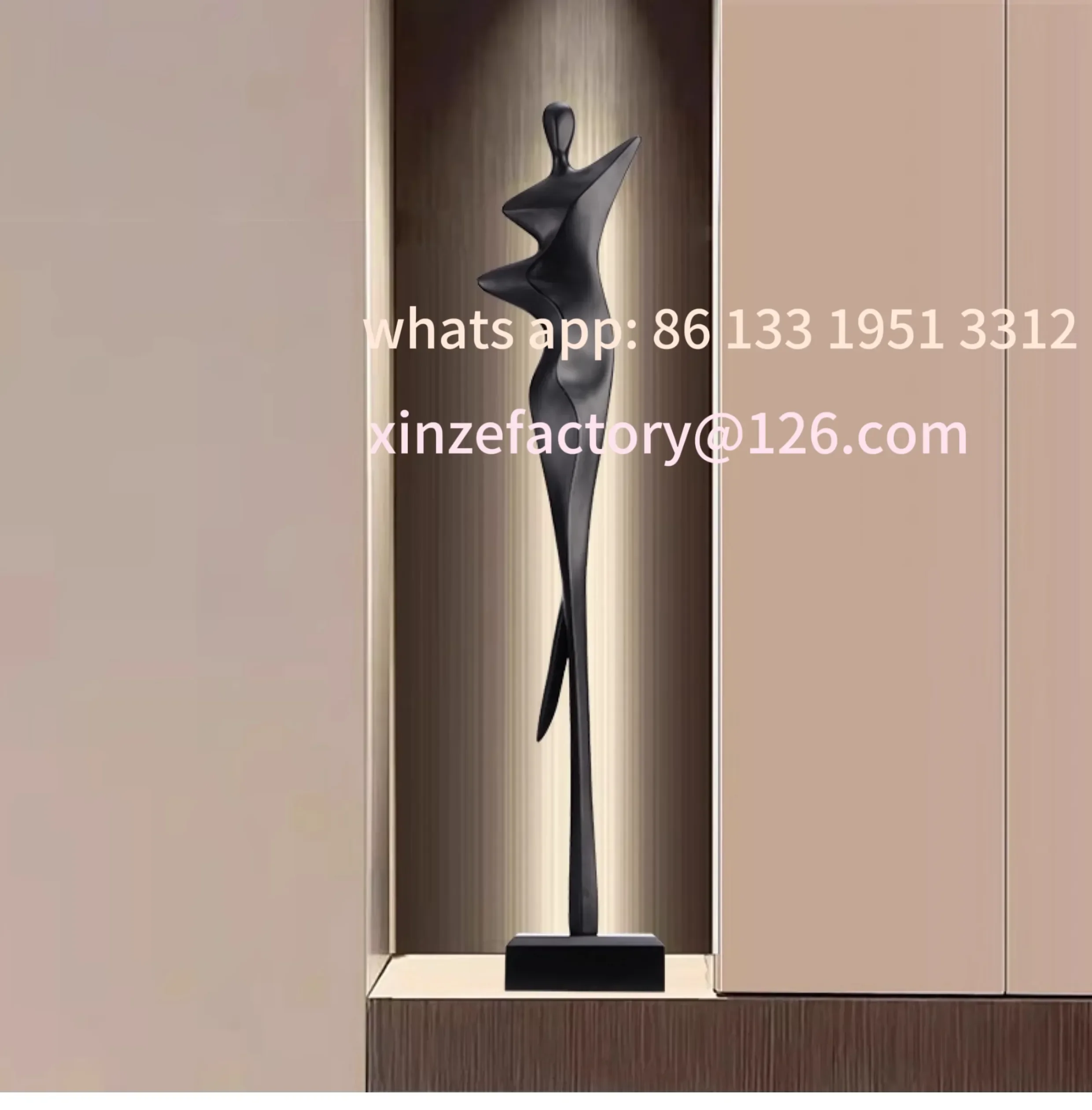 

Light luxury porch cabinet ornament vertical height living room TV cabinet decoration Italian minimalist figure sculpture high a