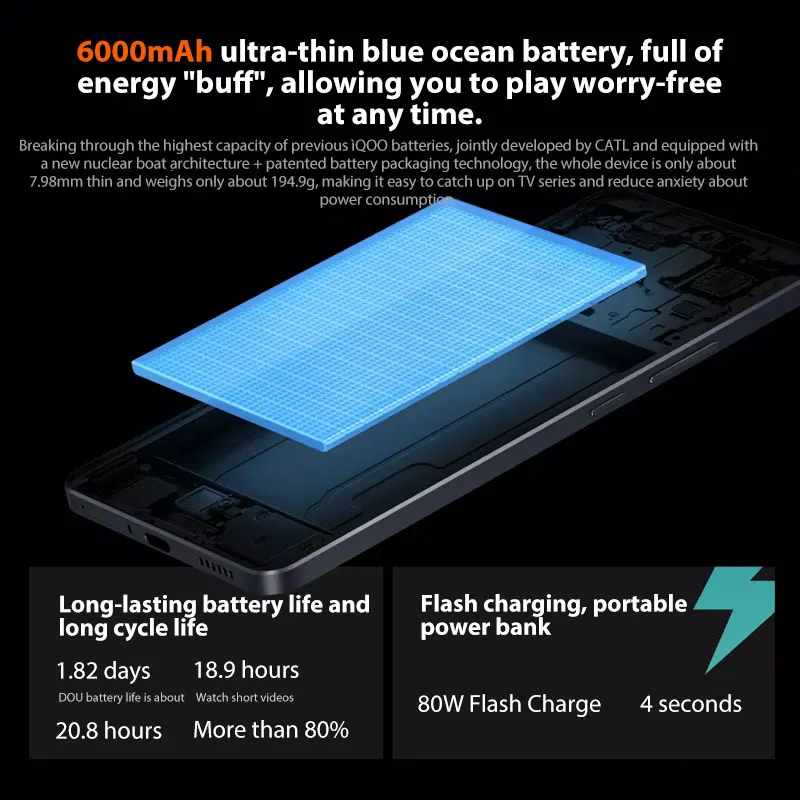 New VIVO iQOO Z9 Phone 6000mAh Battery 3rd Generation Snapdragon 7 144Hz 6.78'' anti-Flash Eye Protection Screen 80W Charge