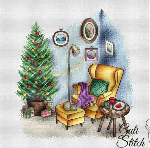 DIY needle work 14-Santa's Corner 31-33 Cross Stitch Set Counted Cross Stitch Kit  28ct 14ct 32ct Metallic aida