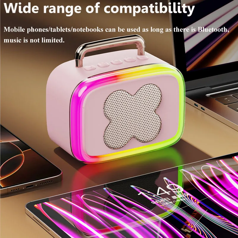 Мини-портативный Bluetooth-динамик RGB Атмосфера Световой объемный звук Музыкальная шкатулка Беспроводной музыкальный плеер Поддержка FM TF-карты USB AUX