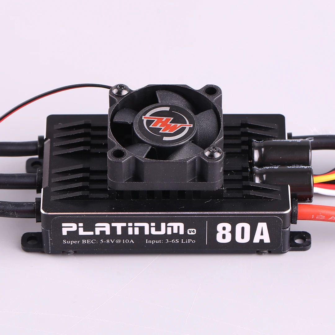 오리지널 Hobbywing 플래티넘 프로 V4 80A 3-6S Lipo BEC 빈 몰드 브러시리스 ESC, RC 드론 항공기 헬리콥터용, 1 개 