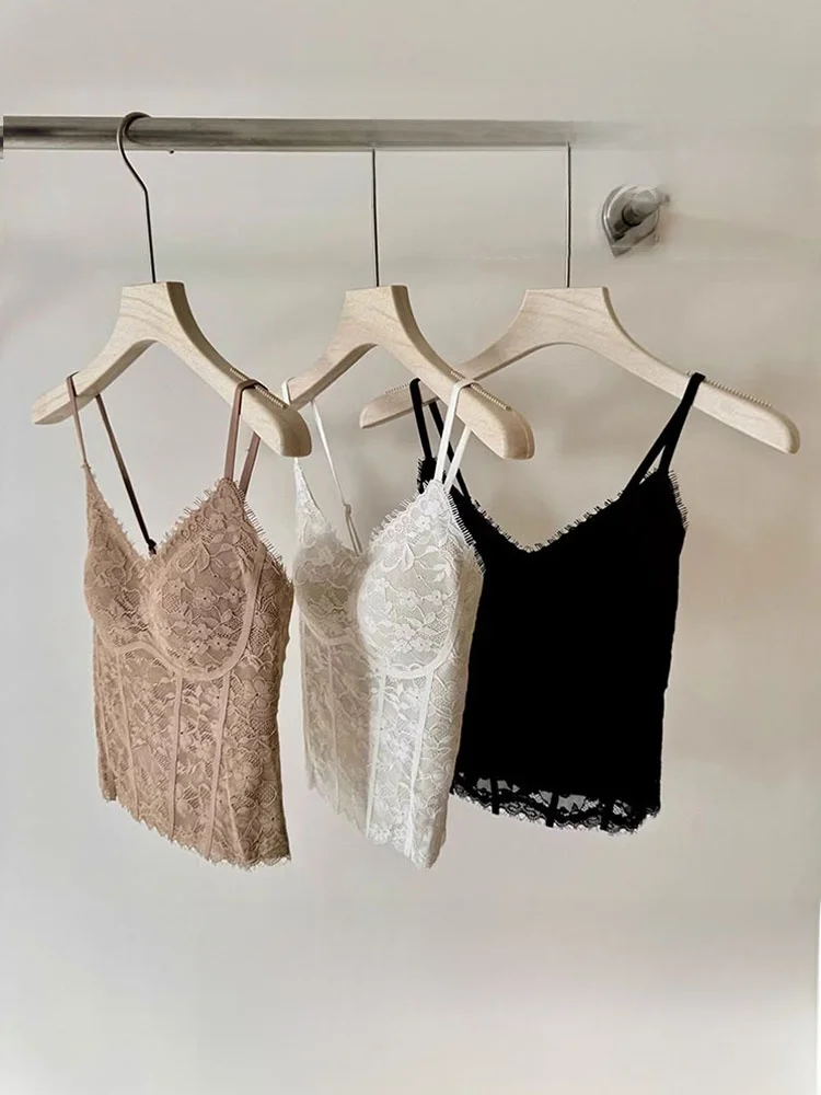 Warm Fleece Lace Strap Vest Women's Inner Wear with Chest Pad Bra  Beautiful Back Bottom Fish Bone Chest Clothes