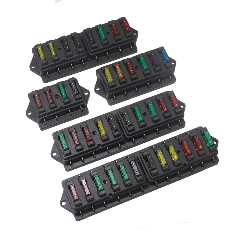 【1PCS】4/6/8/10/12 Way Circuit Standard ATO Blade Fuse Box Block Holder 12V/24Ve For 22mm Handlebar Motorcycles E-Bikes