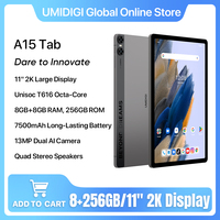 UMIDIGI A15 Tab Tablet Android 13 16GB(8+8GExtend)RAM 256GB ROM 11'' 7500mAh 2K HD 20W 13MP Camera Unisoc T616 Tablet