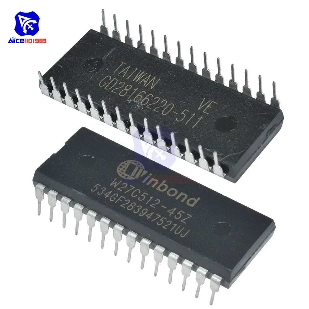 Diymore 5 قطعة رقائق IC W27C512 W27C512-45Z 28DIP IC EEPROM 512KBIT الدوائر المتكاملة الأصلية