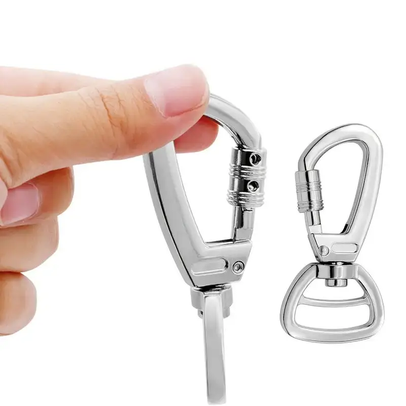 2-piece metal rotating lock keychain, outdoor hanging dog leash hook, for bag handles and dog leash traction