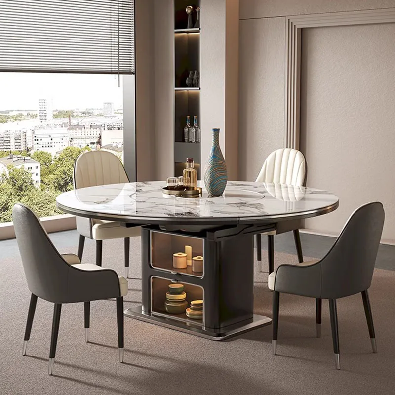 

Unique Trendy Dining Table Desk Round Kitchen Restaurant Coffee Makeup Nordic Clean Dining Table Lounge Mesa Office Furniture