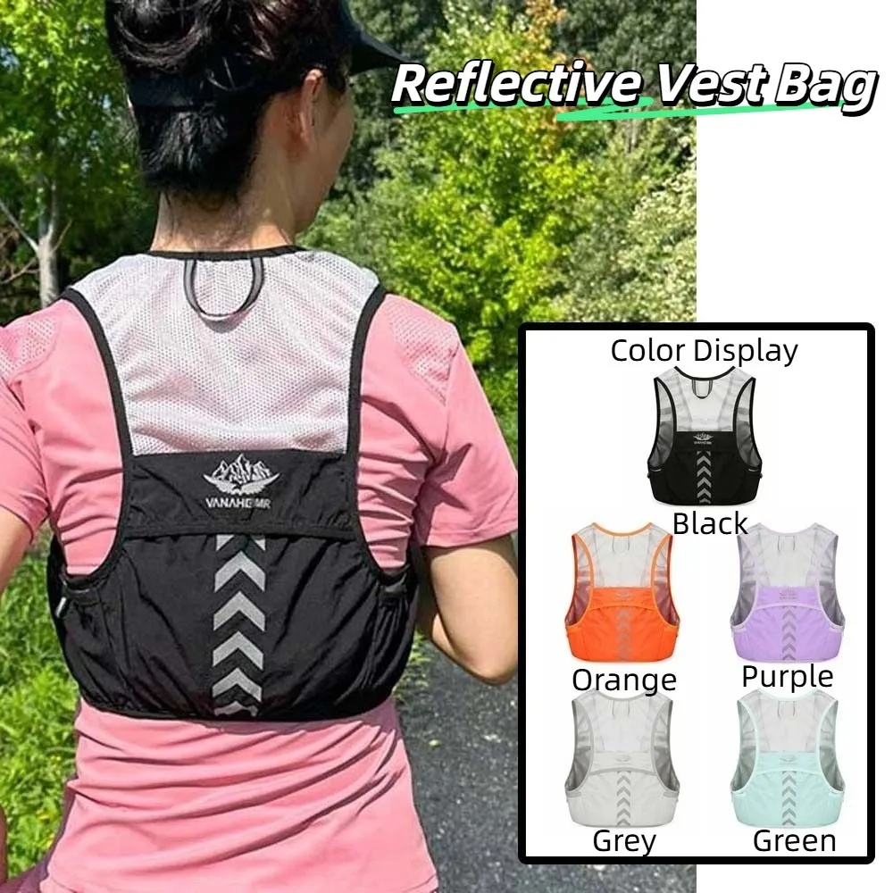 High Visibility Reflective Vest Bag Security Lightweight Safety Reflective Vest Mesh Fluorescent Color Night Running Bag Cycling