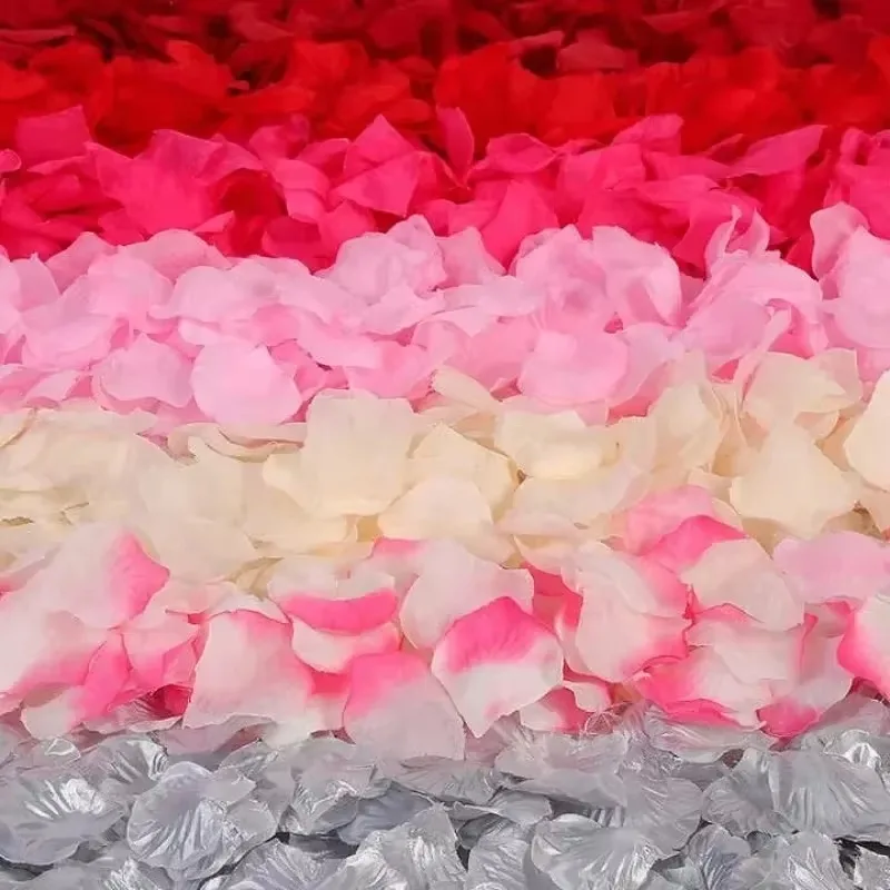 2000/100Pcs Colorful Artificial Fake Rose Petals Romantic Wedding Party Favors Decoration Red White Gold Roses Petal Flowers