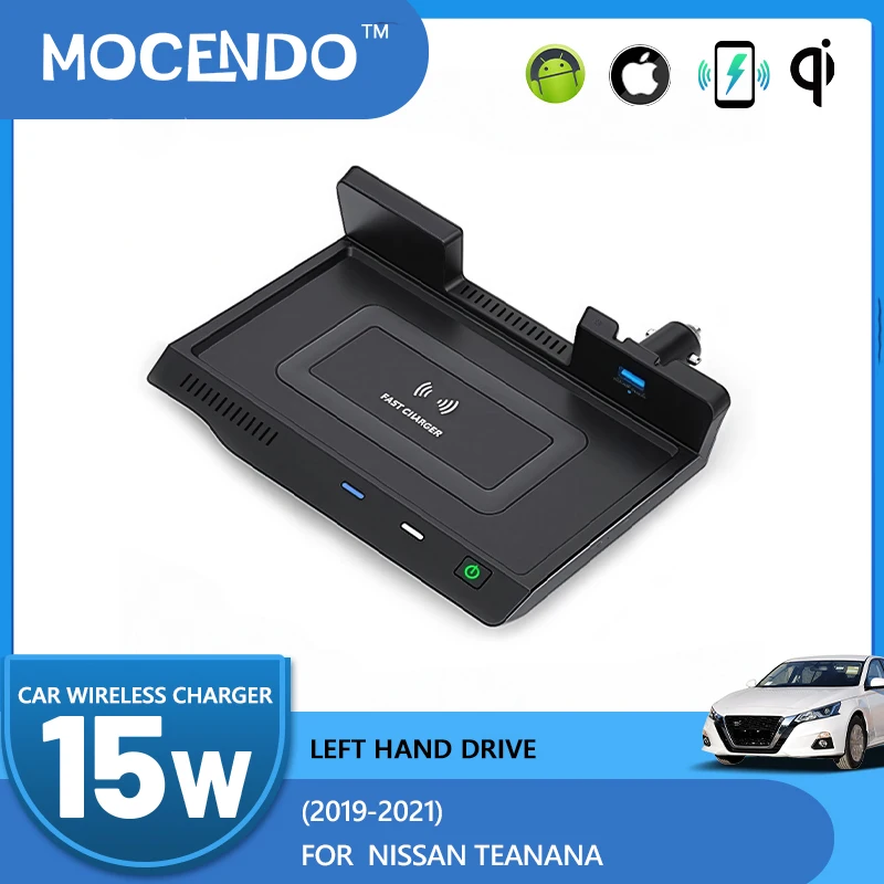 

For Nissan Teana J33 Altima L33 2019-2021 Car Wireless Charging Pad 15W Qi Car Mobile Phone Charger Accessories