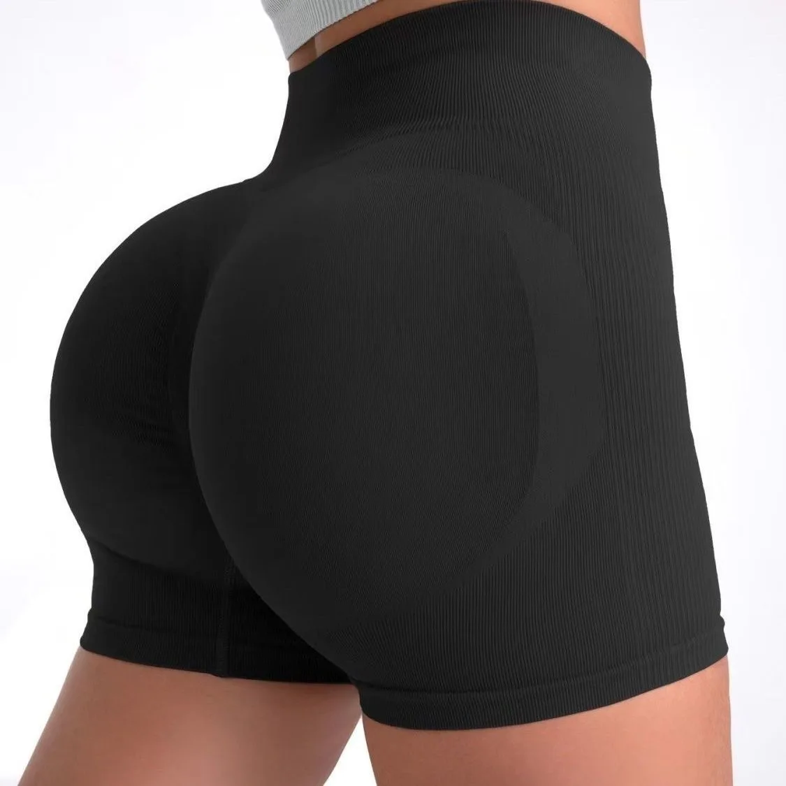 Women Low Rise High Impact Sports Workout Shorts Gym Running Seamless Leggings Scrunch Booty Hip Lifting Yoga Bottoms