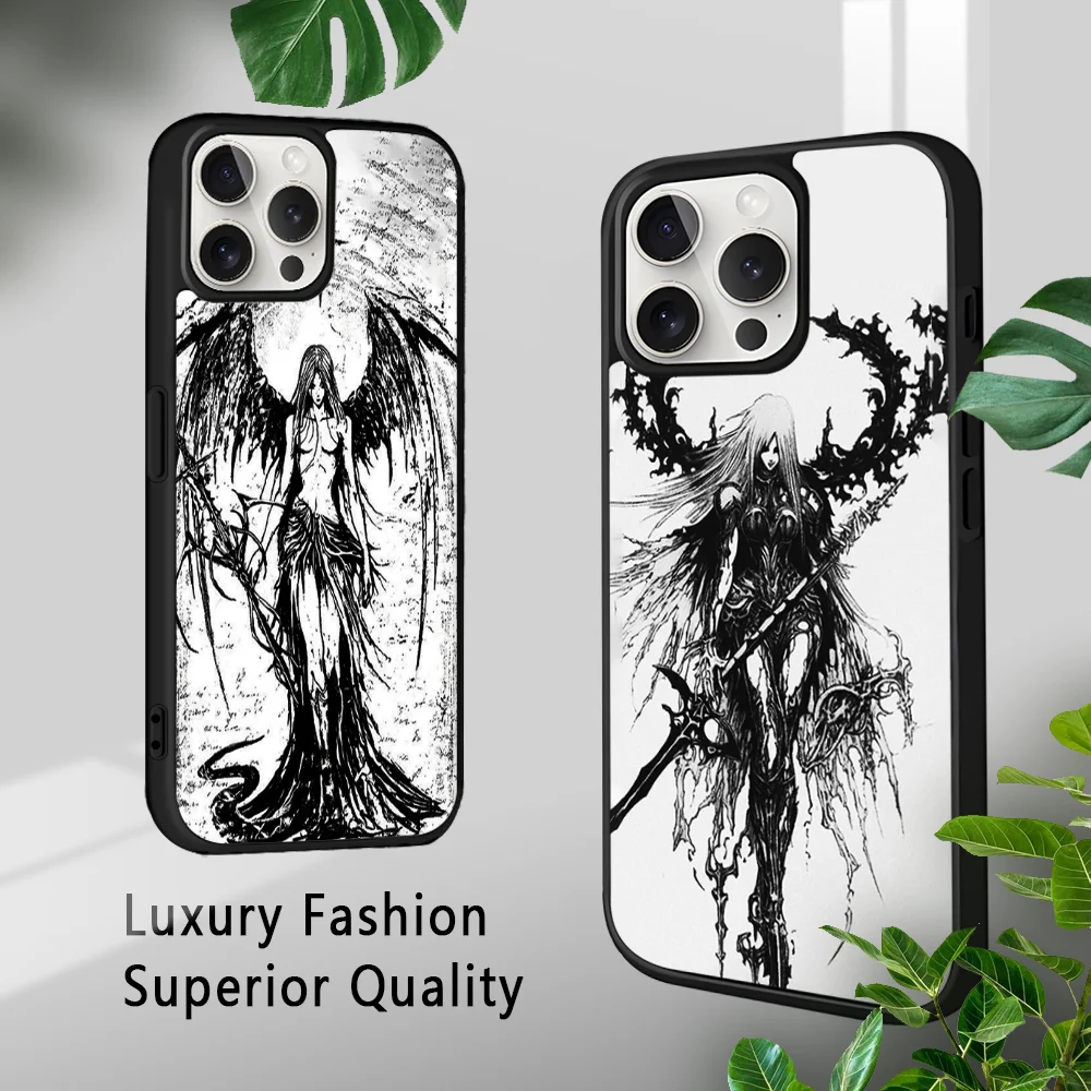 Fashion Gothic Sculpture Girl Phone Case For iPhone 16 15 14 13 12 11 Pro Xs Max Mini Plus Celulares Hard Funda