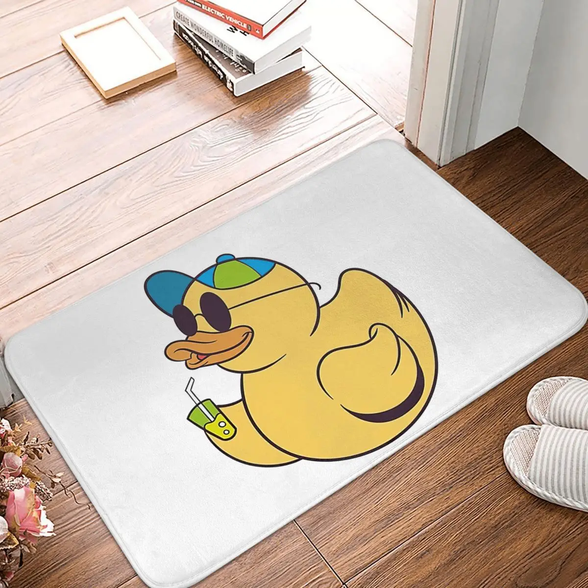 Rubber Duckie With A Drink Vacation Doormat Rug carpet Mat Footpad Bath mat Non-slip toilet Balcony Parlor durable Washable