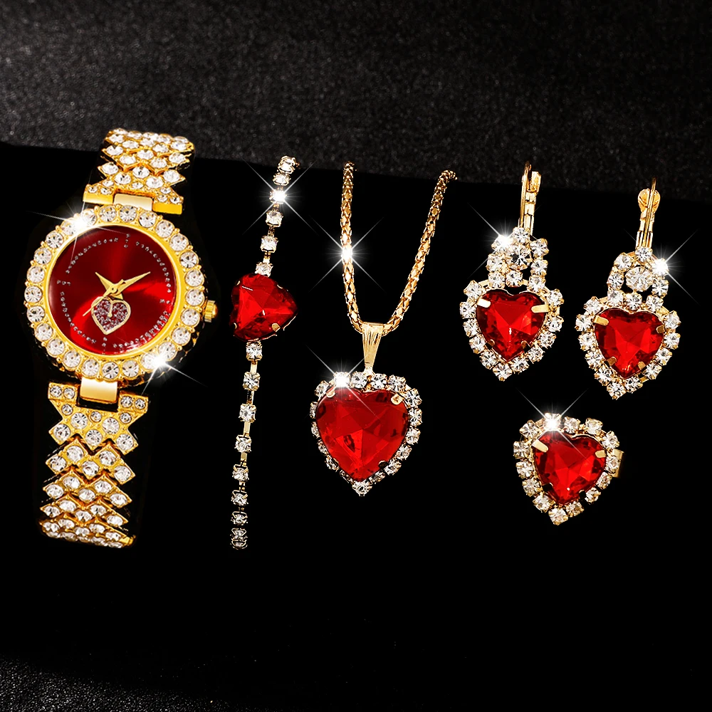 6Pc New Women's Quartz Watch - Gift And Exquisite Combination - Suitable For All Holiday Occasions