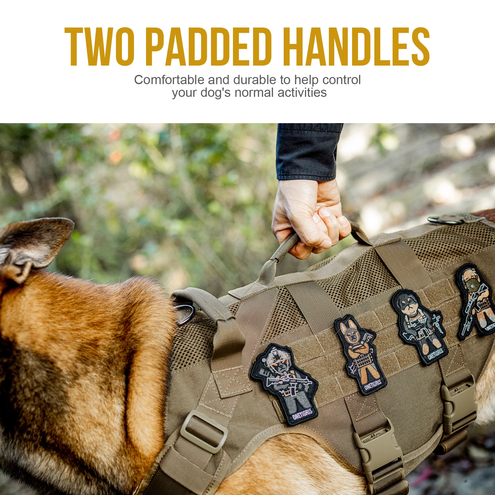 Aire Mesh No-Pull Dog Harness الخدمة التكتيكية سترة الكلب نمط عسكري ملابس الكلاب مع مقابض للتدريب على المشي