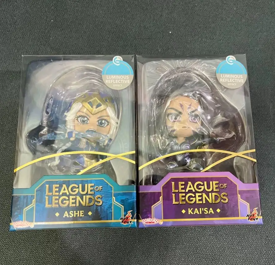 League of Legends Ashe&Kaisa HotToys collaboratio Two Cities Battle Gold Silk Wei COSBABYS mini Collectible Figurine Toy Gifts