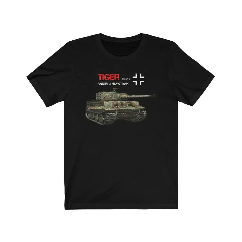 

Футболка Panzer German Tiger I Heavy Tank времен Второй мировой войны. Мужская футболка премиум-класса из хлопка с коротким рукавом и круглым вырезом, новинка S-3XL