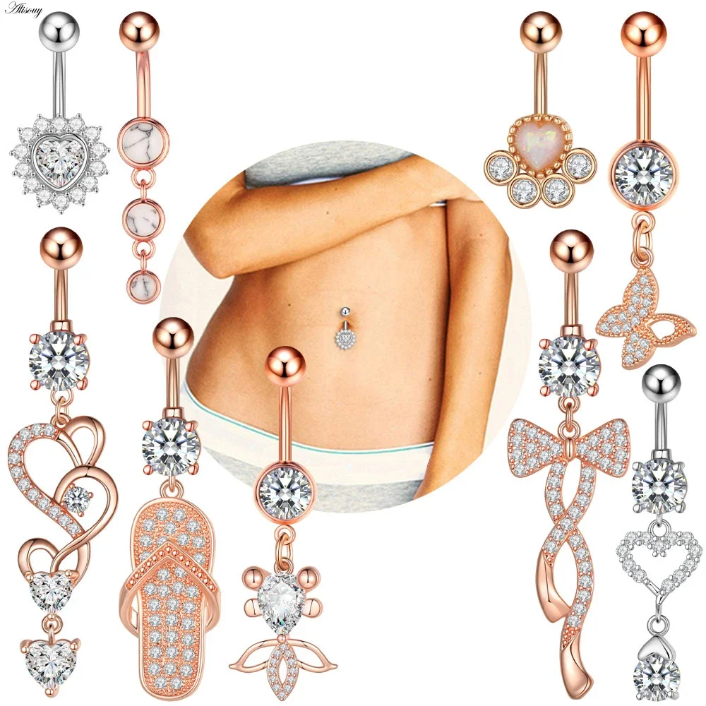 1 Piece Cz Belly Bu…