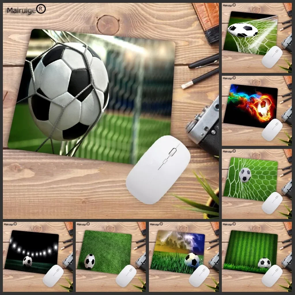 Mairuige Boy Mouse Pad Soccer Football Natural Rubber Gaming Small Mousepad Desk Mat 22X18CM Office Rug Table Cushion Playmat