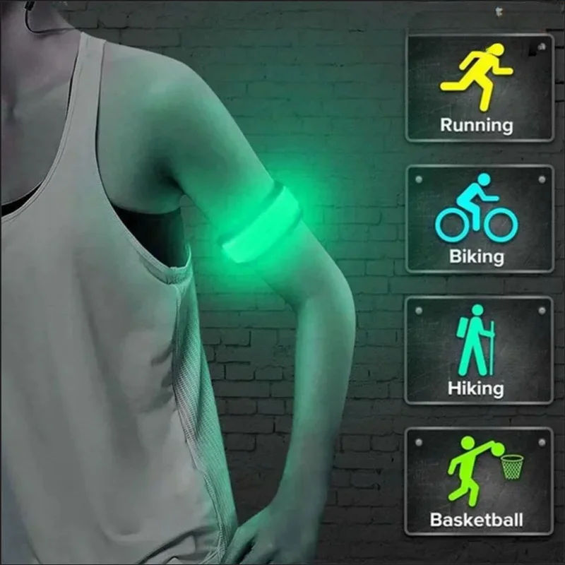 1PC Outdoor Sports Night Running Armband LED Light USB Rechargeable Safety Belt Arm Leg Warning Wristband Cycling Bike Bicy