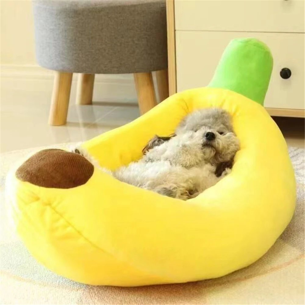 1~10kg Pet Bed Furniture Banana Type Warm Kennel Cat House Lounger Beds Rabbit Hamster Nest Chinchillas Dogs Cats Basket Lounge