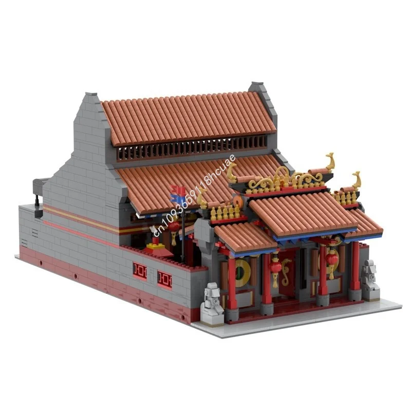 2676 stücke MOC Modulare Chinesische Tempel Interios Modell Bausteine Spielzeug Architektur DIY Weihnachten Geschenke Kreative Bildung Ziegel