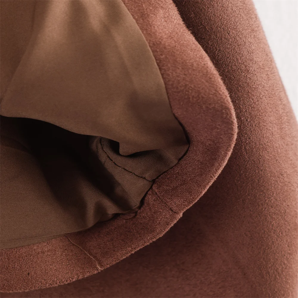 秋の新作レディース服 インスタグラムブロガー愛用 模造鹿毛プリーツスタンドカラージャケット