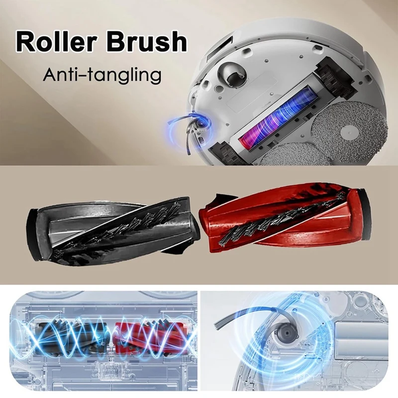Accessories Kit For Roborock Qrevo Curve/P20 Pro Robot Vacuum Attachments Main Side Brushes Dust Bags Filters Wipes