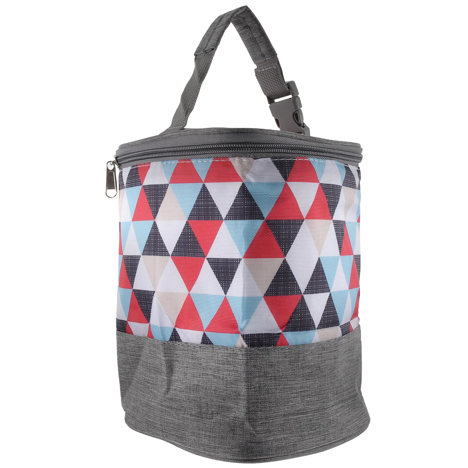 

Milk Bottle Bag Insulated Oxford Cloth Portable Thermal Storage for Travel Outdoor Design Triangle Pattern
