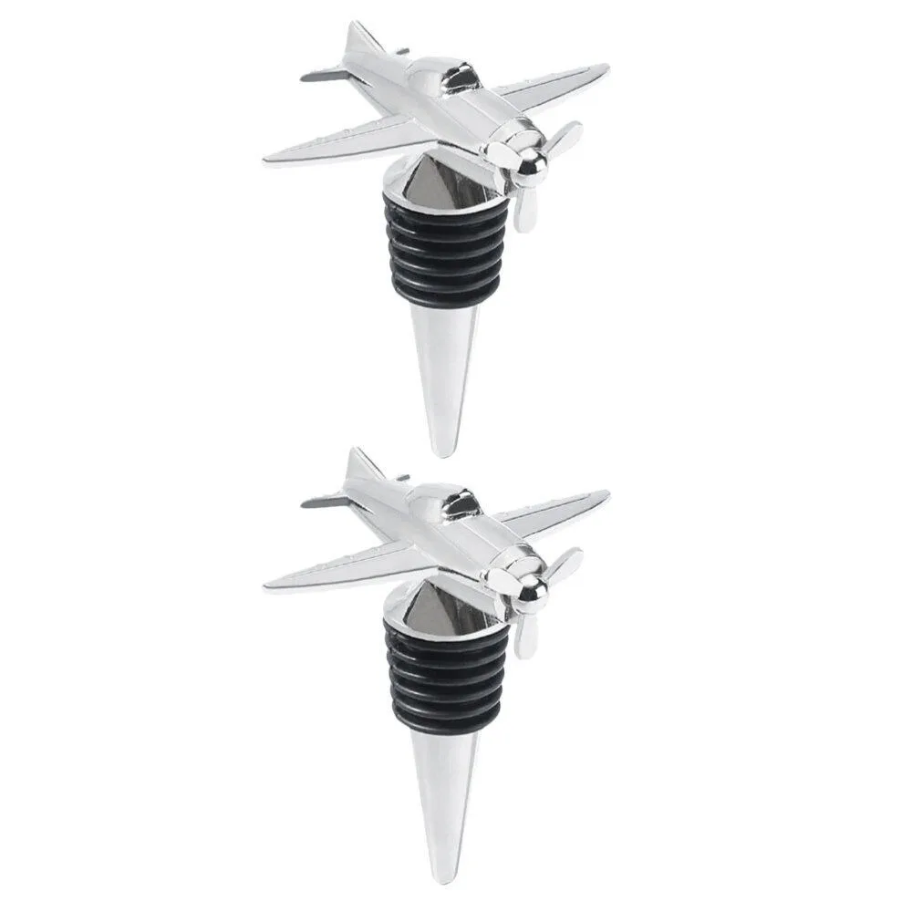 Creative Airplane Shaped Wine Corks Wine Storage Metal Wine Bottle Stoppers 3D Reusable Beer Bottle Saver Home