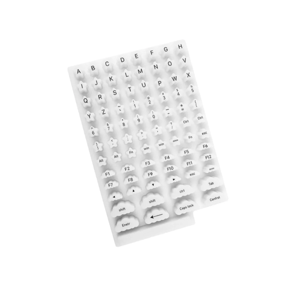 Soft Silicone Raised Keyboard Stickers Dust Proof Scratch Proof Laptop Nail Long Button Cap Height Increaser Nail-Friendly