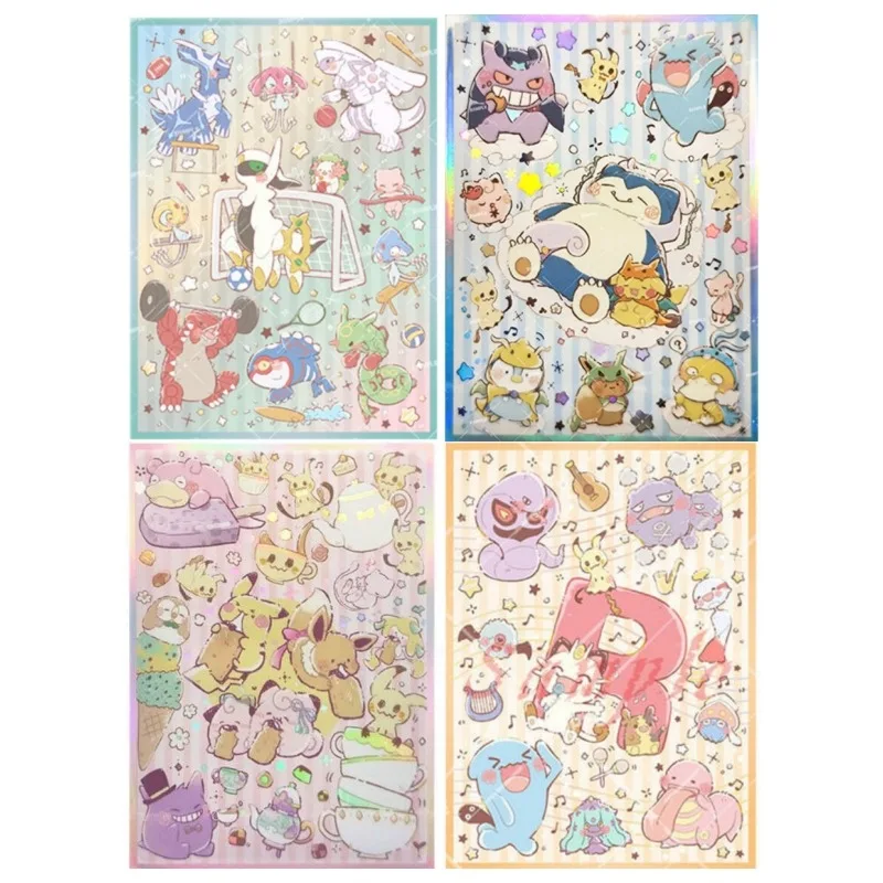 

60pcs Pokemon Eevee Snorlax Arceus Animation Characters Card Film Anime Classics Game Collection Cards Protective Case Toy Gift