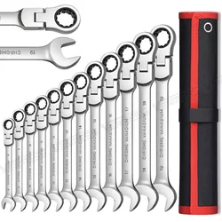 Combinação Ratchet Ratchet Wrench Set Kits Chave Chave, Ferramenta de catraca de dupla finalidade, Ferramentas manuais do carro