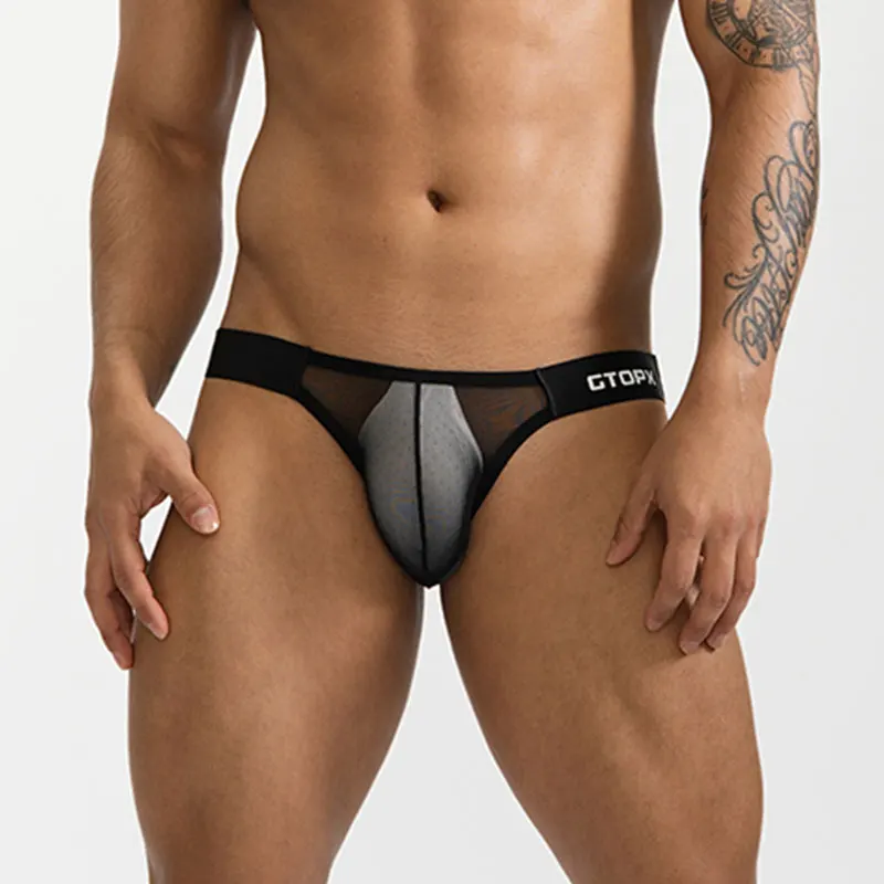 Männer Sexy Durchsichtige Eis Seide Unterwäsche Mesh U Bulge Pouch Persönlichkeit Höschen Transparente Ultra-Dünne Atmungsaktive Unterhose