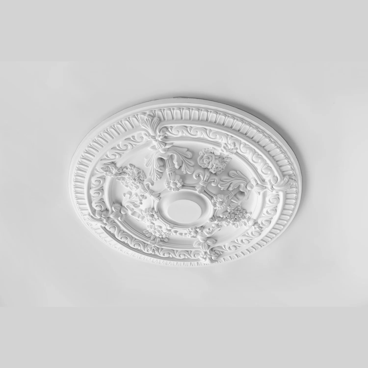 JM7037 Ceiling High Density PU Polyurethane Ceiling Decoration Carved Lamp Tray