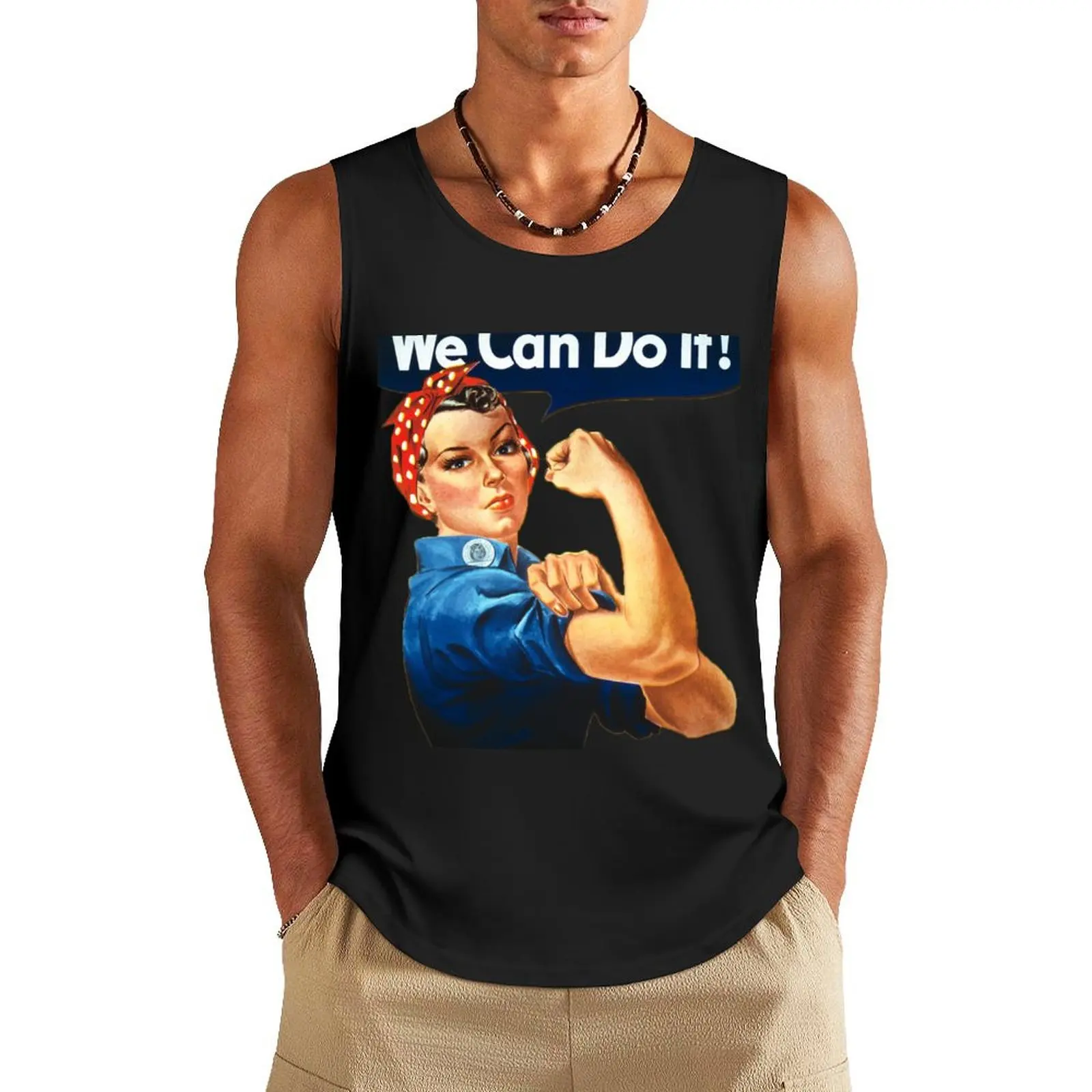 Rosie the Riveter Tank Top men gym clothing gym clothes man gym training accessories Clothing