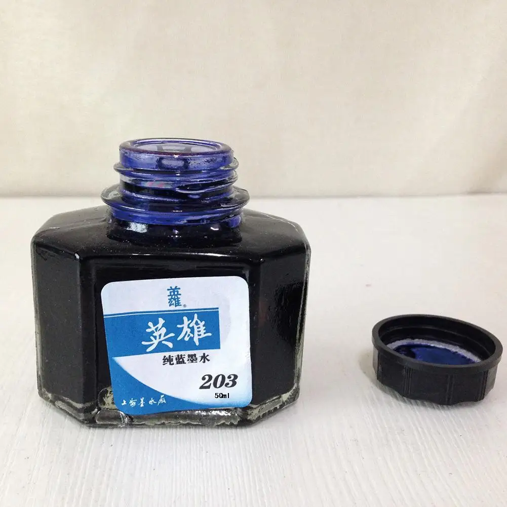 Garrafa de tinta tinteiro, alta qualidade, escrita suave, tinta de recarga, papelaria estudantil, material escolar e escritório, vermelho, azul, preto, 50ml