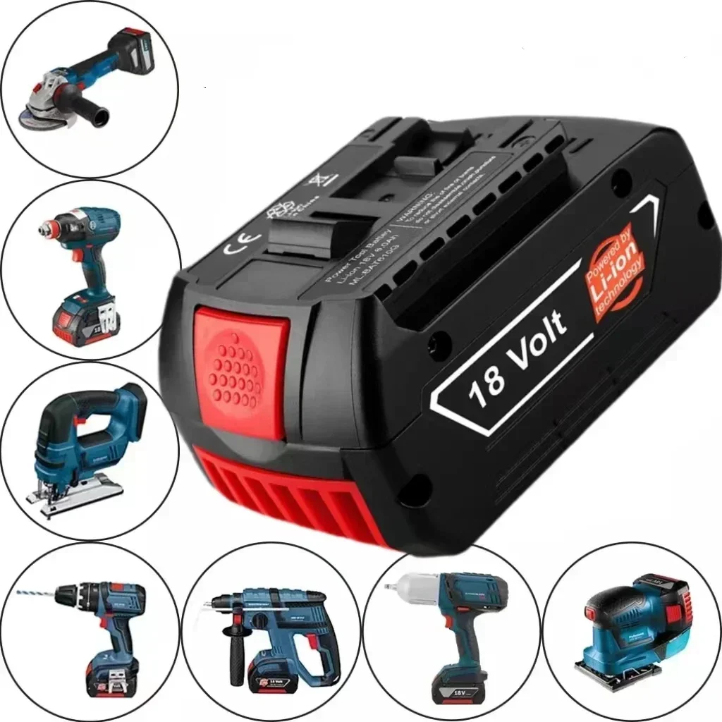 For 18V Bosch Electric Drill 18V 6000mAh Rechargeable Li-ion Battery Compatible with GBA18V GSR18V BAT618 BAT619 Drill Battery