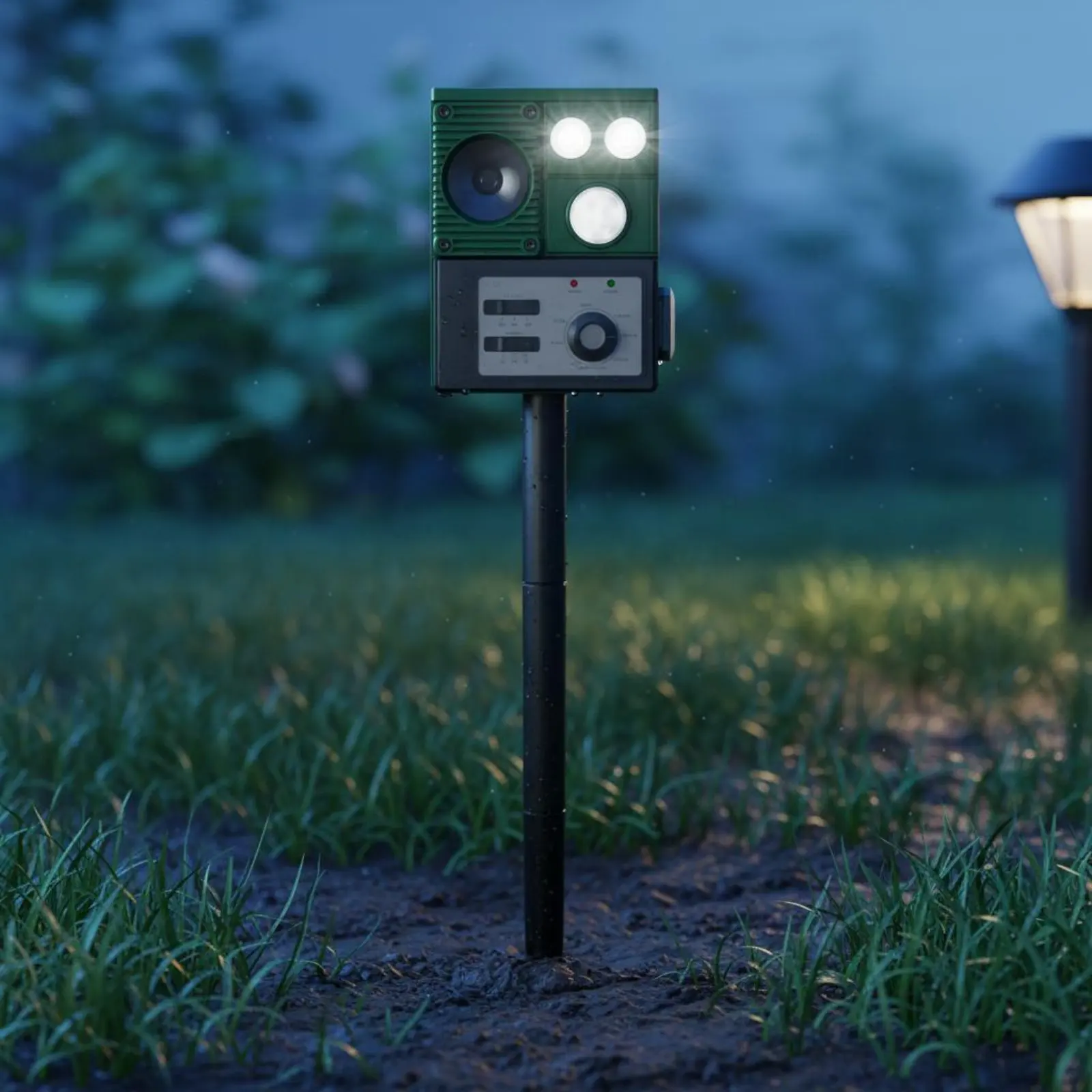 

Solar Creature Adjustable Frequency with Flashing Glare Sound-Wave Scarer Double Charging for Gardeners