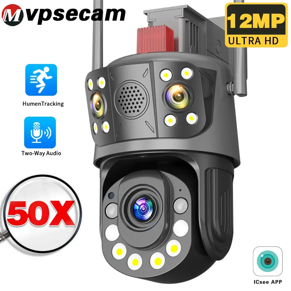 

50X Optical Zoom 6K 12MP WiFi Security IP Camera Outdoor Waterproof Two-way Audio Remote Access CCTV Video Surveillance Camera