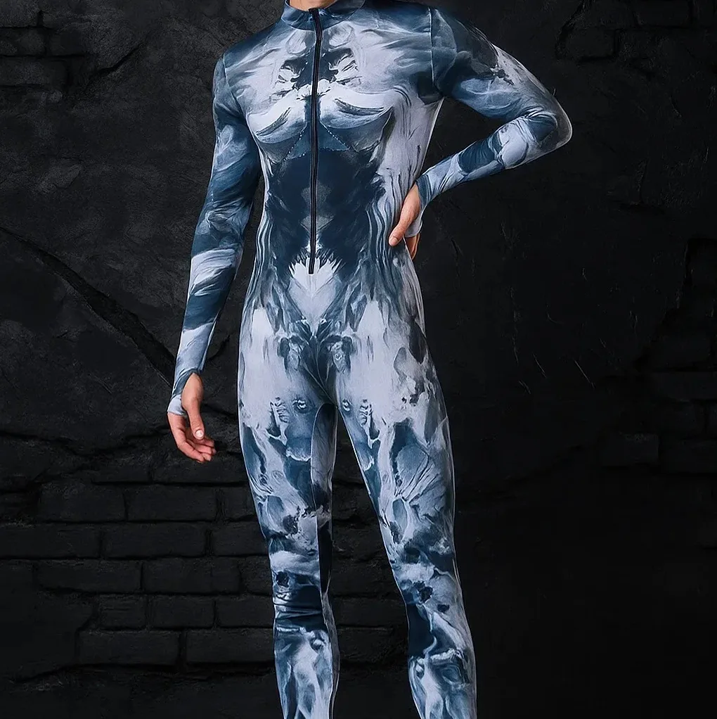 Herren Halloween Cyberpunk Jumpsuit 3D Digitaldruck Roboter Zentai Erwachsenen Cosplay Catsuit Bodysuit Karneval Rennrad Kostüm – Detail 6