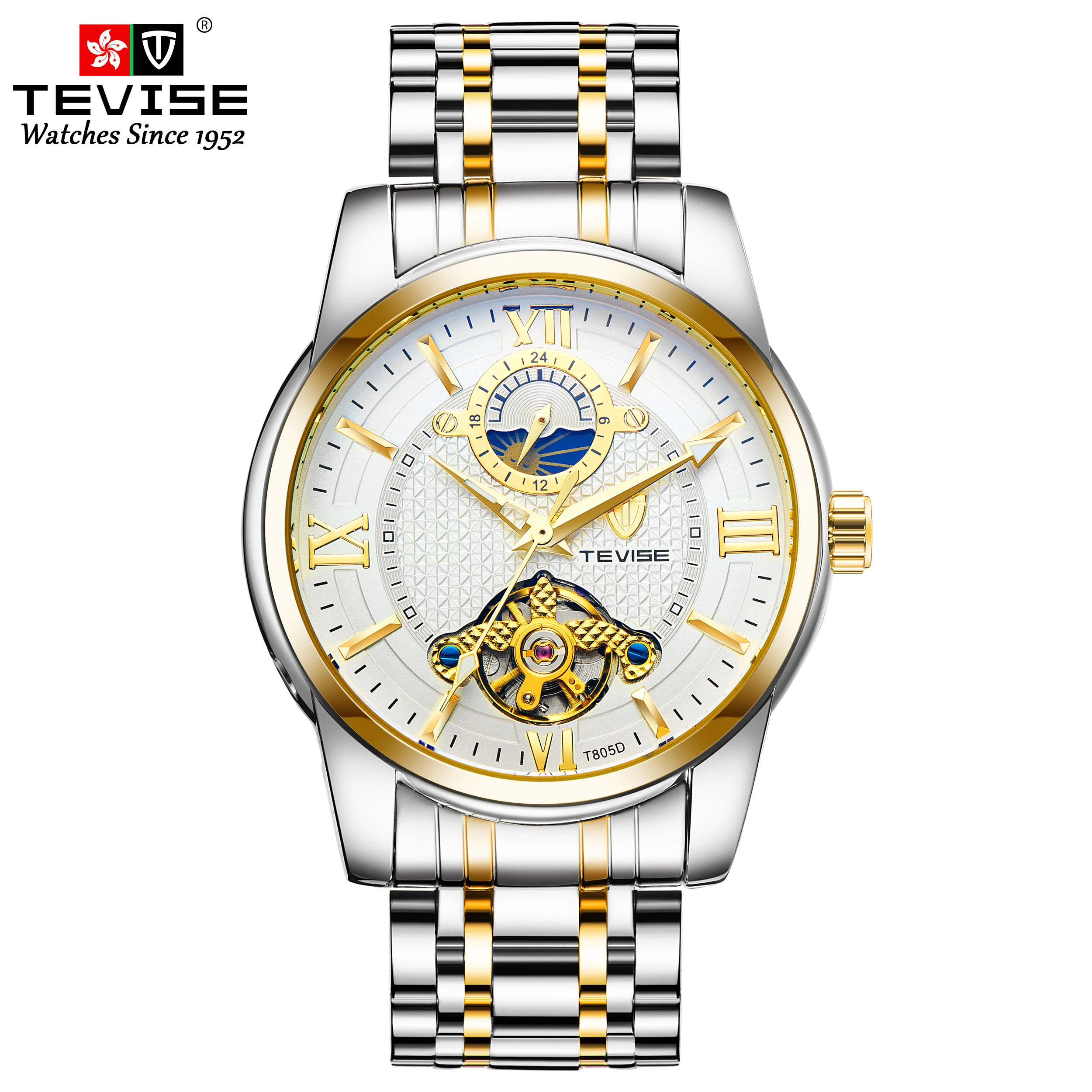 TEVISE Tourbillon Men Watches Top Brand Luxury Sapphire Waterproof Automatic Mechanical Wristwatch