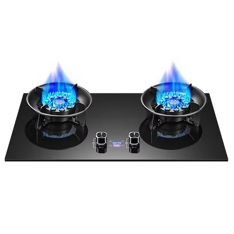 

High-efficiency 2-burner flip-glass gas stove for commercial home kitchens