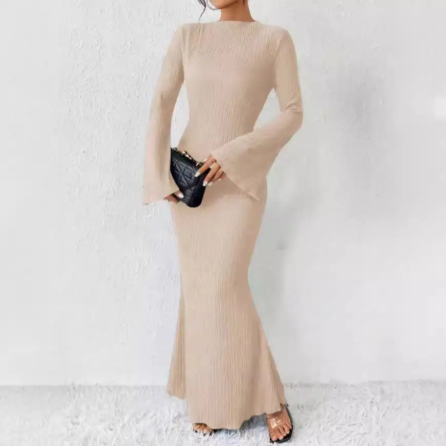 Faionable طويل Sve جولة Ne Bodycon Dr الخريف الشتاء جديد Sle Ele المرأة الدكتور مستقيم قطع تنورة Ci المشي