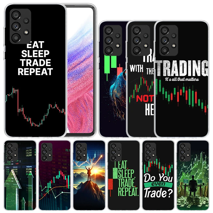 Trade Investment Forex Stock Market for Samsung Galaxy A15 A14 A13 A12 A55 A54 A53 A52 Phone Case A35 A32 A33 A34 A25 A22 A23 A2