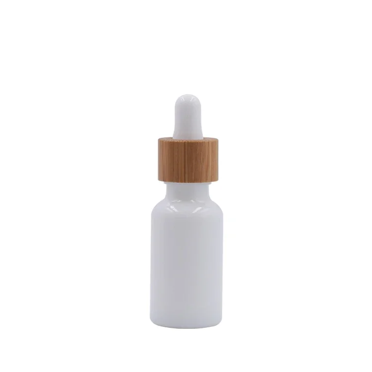 

dropper bottle porcelain white glass with bamboo lid makeup container,Glass Spiral Cap Essential Oil Bottle Dropper Bottles